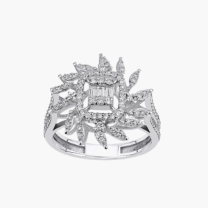 0.56 Carat Diamond Floral Ring