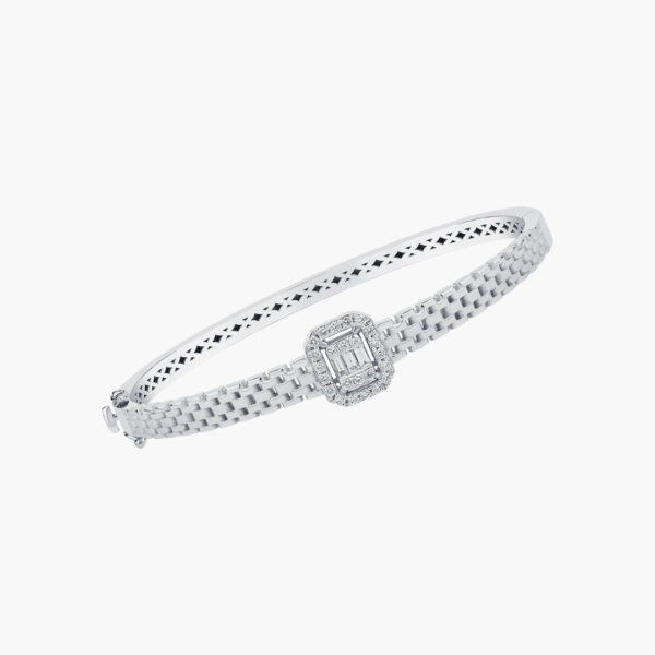 0.11 Carat Textured Diamond Bangle