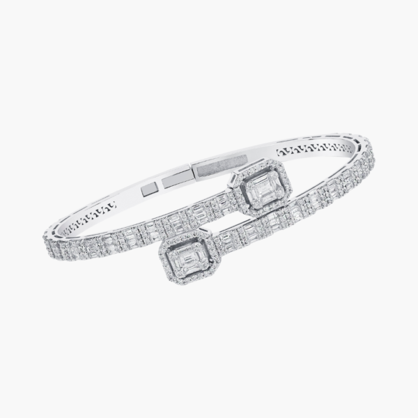 2.02 Carat Cuffed Baguette Diamond Bracelet